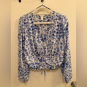 H&M - Blue and White Floral Blouse